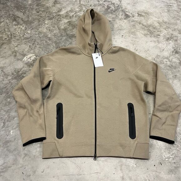 Nike Other - Nike Tech Fleece Full Zip Jacket Khaki Black FB7921 247 Men Size L Retail $145